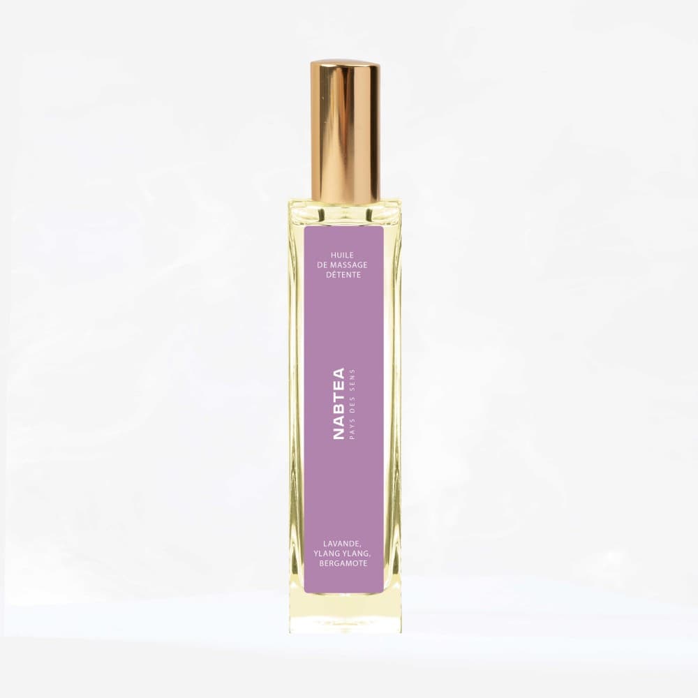Huile de massage Détente, produit de bien-être de la gamme NABTEA